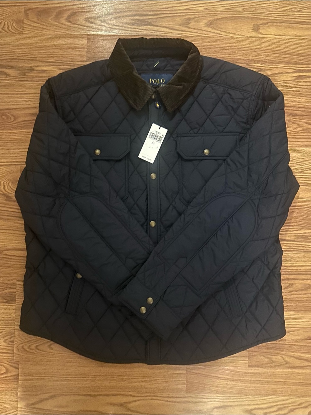 Polo Ralph Lauren Men’s The Beaton Quilted Shacket Jacket, Navy, Size XXL